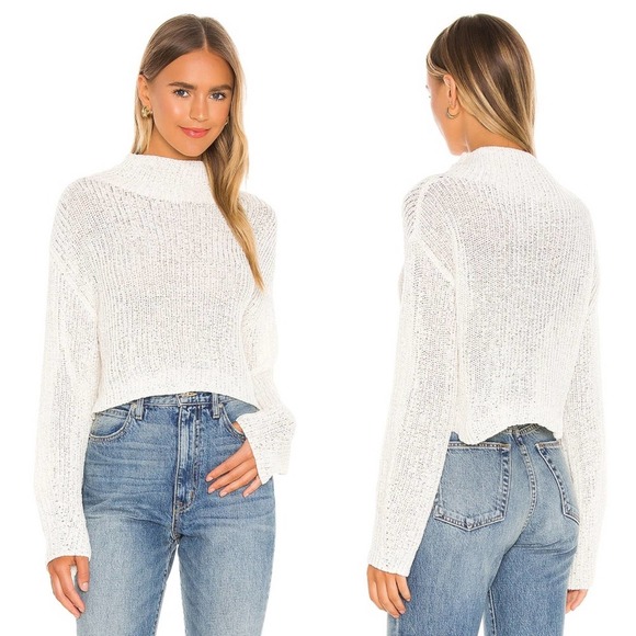Lovers + Friends Sweaters - Lovers and Friends Women's Bailey High Neck Sweater in Beige Medium New